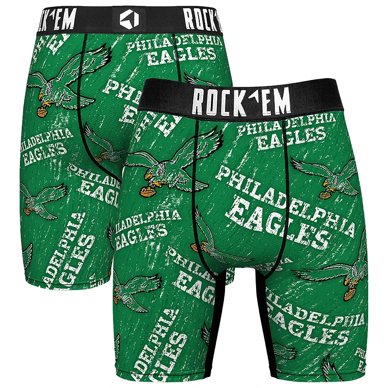 Unisex Rock Em Socks Philadelphia Eagles Throwback Logo Allover Boxer Briefs