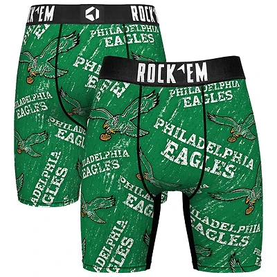 Unisex Rock Em Socks Philadelphia Eagles Throwback Logo Allover Boxer Briefs