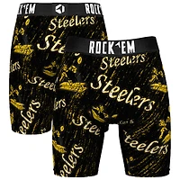Unisex Rock Em Socks Pittsburgh Steelers Throwback Logo Allover Boxer Briefs