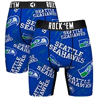 Unisex Rock Em Socks Seattle Seahawks Throwback Logo Allover Boxer Briefs