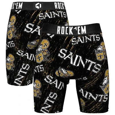 Unisex Rock Em Socks New Orleans Saints Throwback Logo Allover Boxer Briefs
