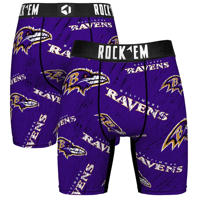 Unisex Rock Em Socks Baltimore Ravens Throwback Logo Allover Boxer Briefs