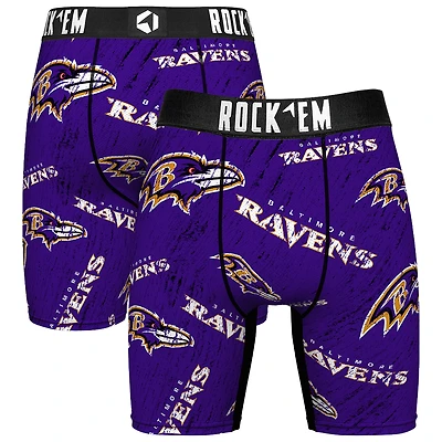 Unisex Rock Em Socks Baltimore Ravens Throwback Logo Allover Boxer Briefs
