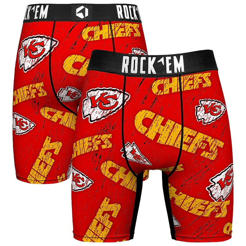 Unisex Rock Em Socks Kansas City Chiefs Throwback Logo Allover Boxer Briefs