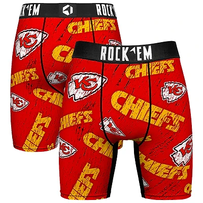 Unisex Rock Em Socks Kansas City Chiefs Throwback Logo Allover Boxer Briefs