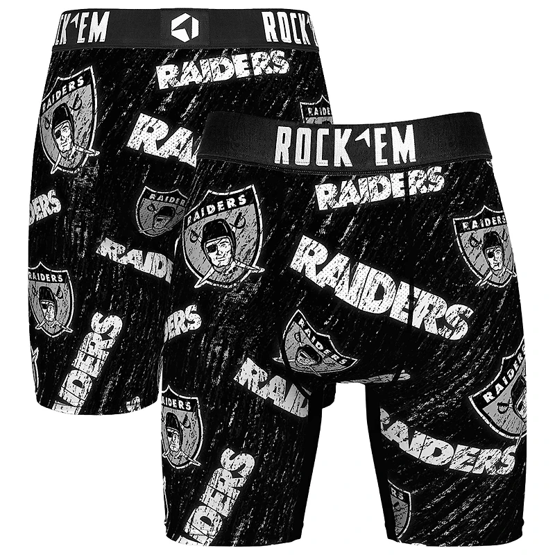 Unisex Rock Em Socks Las Vegas Raiders Throwback Logo Allover Boxer Briefs