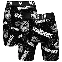 Unisex Rock Em Socks Las Vegas Raiders Throwback Logo Allover Boxer Briefs
