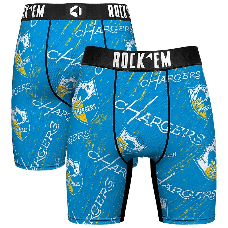Unisex Rock Em Socks Los Angeles Chargers Throwback Logo Allover Boxer Briefs