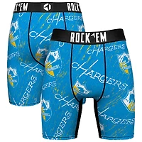 Unisex Rock Em Socks Los Angeles Chargers Throwback Logo Allover Boxer Briefs