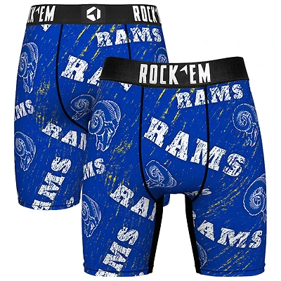 Unisex Rock Em Socks Los Angeles Rams Throwback Logo Allover Boxer Briefs