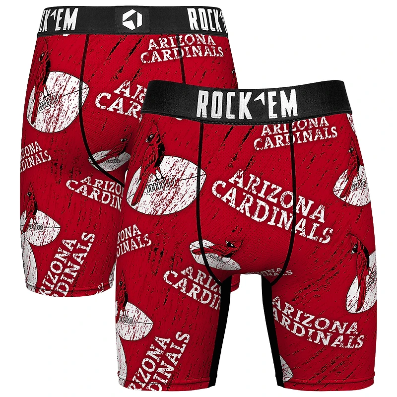 Unisex Rock Em Socks Arizona Cardinals Throwback Logo Allover Boxer Briefs