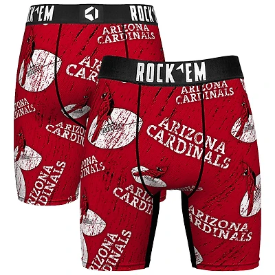 Unisex Rock Em Socks Arizona Cardinals Throwback Logo Allover Boxer Briefs