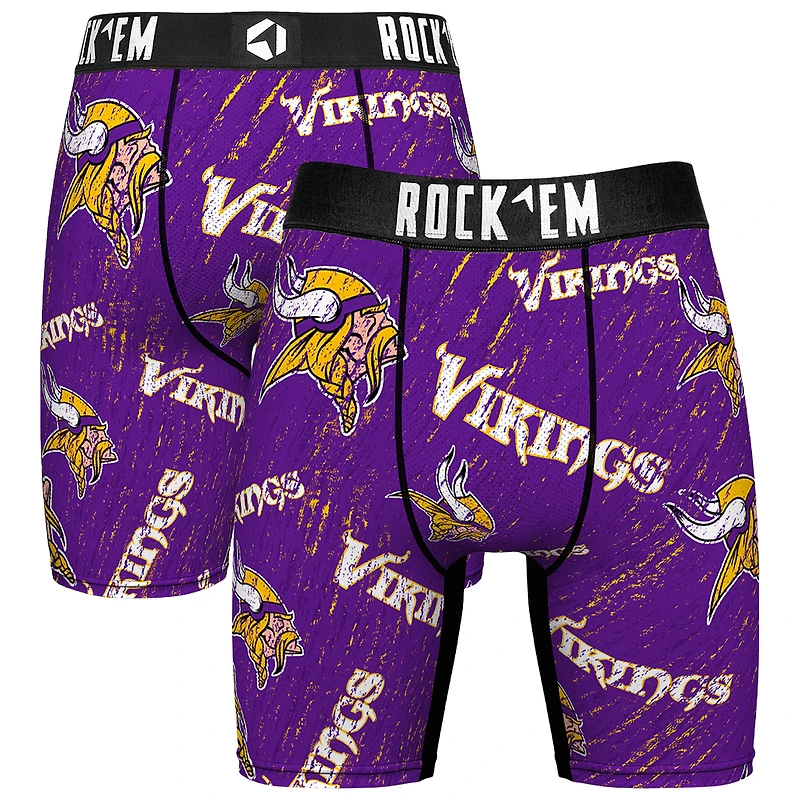 Unisex Rock Em Socks Minnesota Vikings Throwback Logo Allover Boxer Briefs