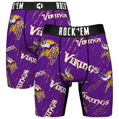 Unisex Rock Em Socks Minnesota Vikings Throwback Logo Allover Boxer Briefs