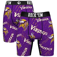Unisex Rock Em Socks Minnesota Vikings Throwback Logo Allover Boxer Briefs