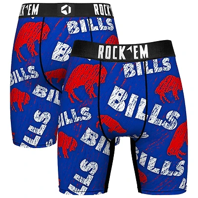 Unisex Rock Em Socks Buffalo Bills Throwback Logo Allover Boxer Briefs