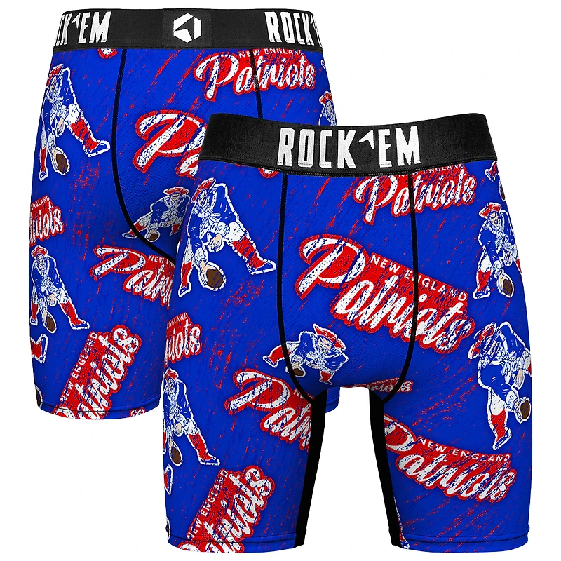 Unisex Rock Em Socks New England Patriots Throwback Logo Allover Boxer Briefs