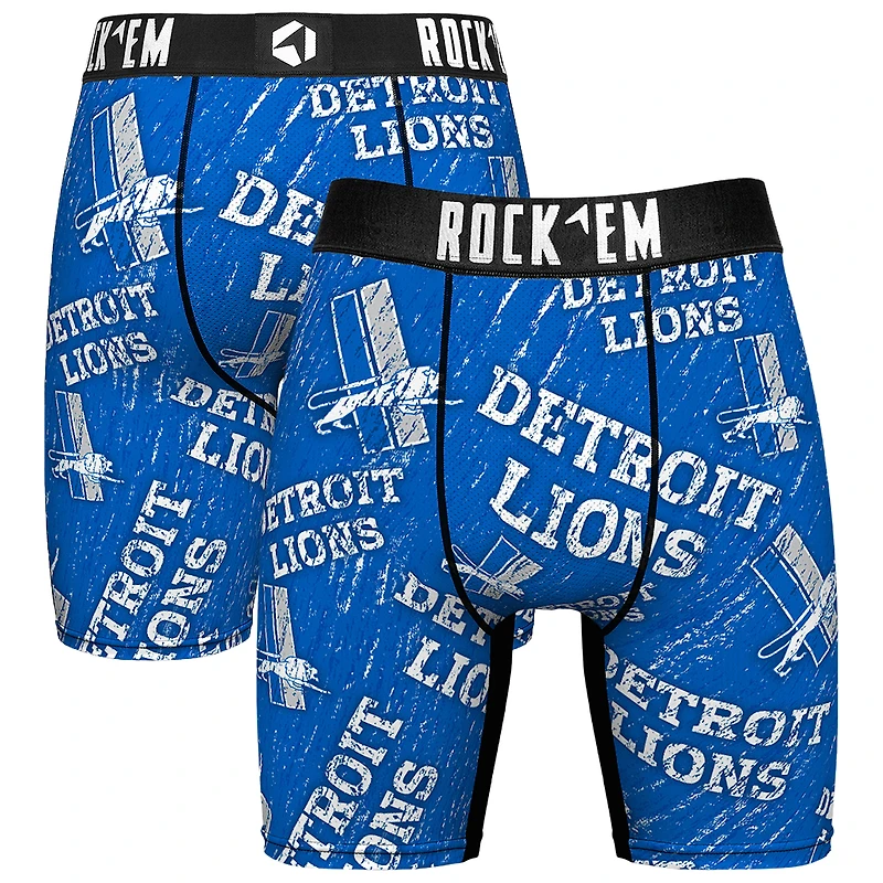 Unisex Rock Em Socks Detroit Lions Throwback Logo Allover Boxer Briefs