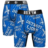 Unisex Rock Em Socks Detroit Lions Throwback Logo Allover Boxer Briefs