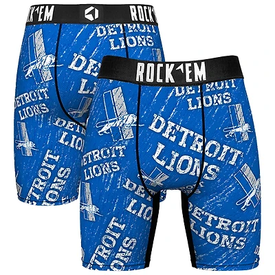 Unisex Rock Em Socks Detroit Lions Throwback Logo Allover Boxer Briefs