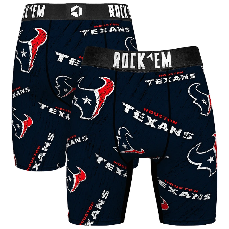 Unisex Rock Em Socks Houston Texans Throwback Logo Allover Boxer Briefs