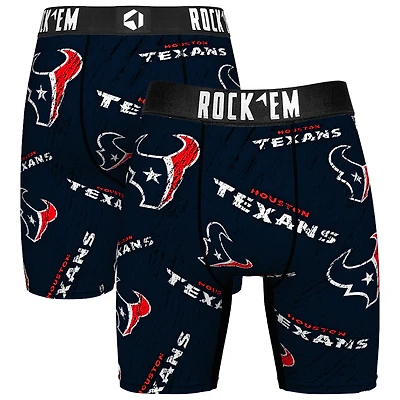 Unisex Rock Em Socks Houston Texans Throwback Logo Allover Boxer Briefs