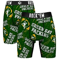 Unisex Rock Em Socks Green Bay Packers Throwback Logo Allover Boxer Briefs