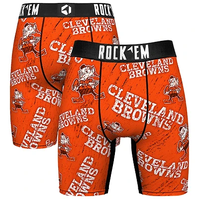 Unisex Rock Em Socks Cleveland Browns Throwback Logo Allover Boxer Briefs