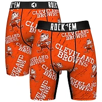 Unisex Rock Em Socks Cleveland Browns Throwback Logo Allover Boxer Briefs