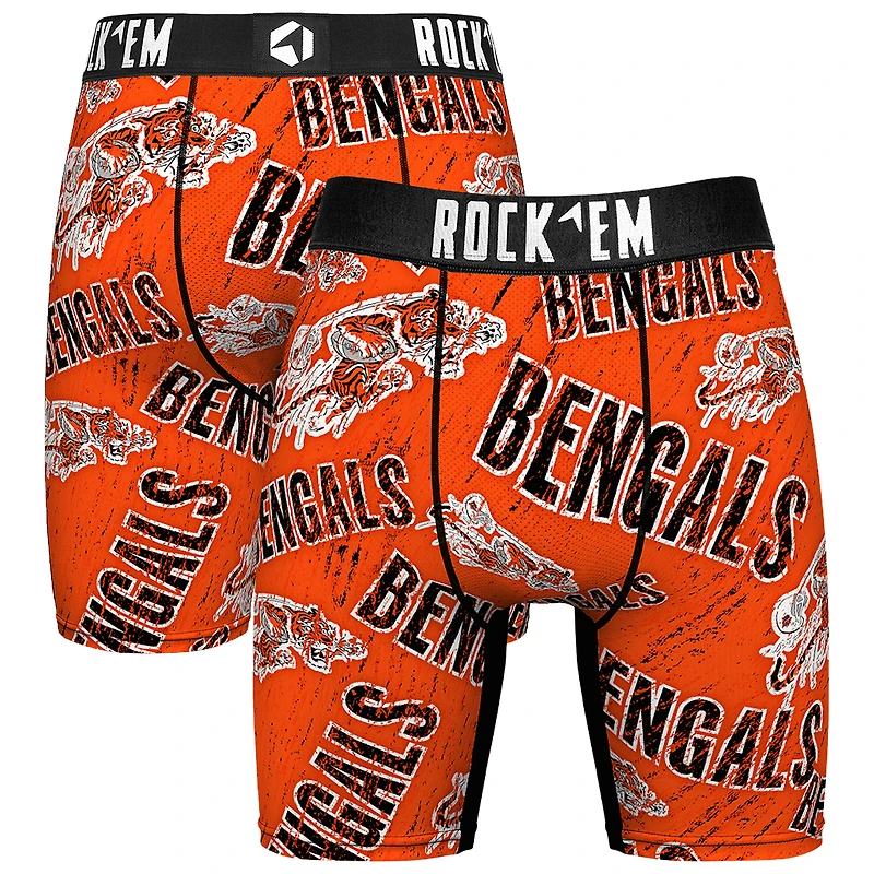 Unisex Rock Em Socks Cincinnati Bengals Throwback Logo Allover Boxer Briefs