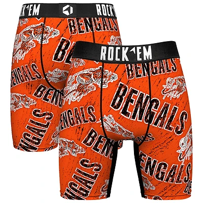 Unisex Rock Em Socks Cincinnati Bengals Throwback Logo Allover Boxer Briefs