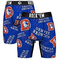 Unisex Rock Em Socks Denver Broncos Throwback Logo Allover Boxer Briefs