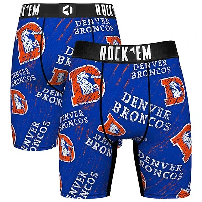 Unisex Rock Em Socks Denver Broncos Throwback Logo Allover Boxer Briefs