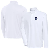 Men's Antigua  White France National Team Statement Quarter-Zip Pullover