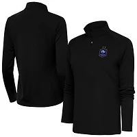 Women's Antigua  Black France National Team Statement Half-Zip Pullover