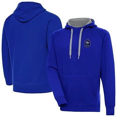 Men's Antigua  Royal France National Team Takeover Pullover Hoodie