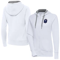 Women's Antigua  White France National Team Takeover Full-Zip Hoodie