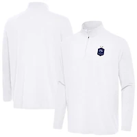 Men's Antigua  White France National Team Master Quarter-Zip Pullover