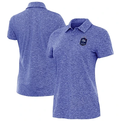 Women's Antigua  Heather Royal France National Team Triple Shot Polo