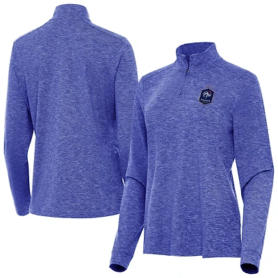 Women's Antigua  Heather Royal France National Team Master Quarter-Zip Pullover
