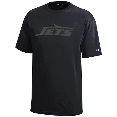 Youth Champion Black New York Jets Tonal T-Shirt