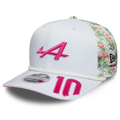 Unisex New Era Pierre Gasly White Alpine F1 Miami 9SEVENTY Adjustable Hat