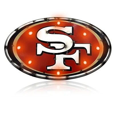 Imperial San Francisco 49ers Logo Lighted Recycled Metal Sign