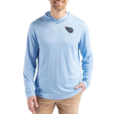 Men's Cutter & Buck Powder Blue Tennessee Titans Coastline Epic Comfort Eco Recycled Long Sleeve Hoodie T-Shirt