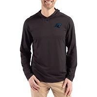 Men's Cutter & Buck Black Carolina Panthers Coastline Epic Comfort Eco Recycled Long Sleeve Hoodie T-Shirt
