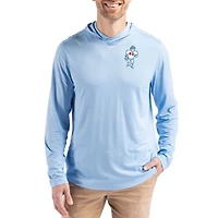 Men's Cutter & Buck Powder Blue Houston Oilers Gridiron Classics Coastline Epic Comfort Eco Recycled Long Sleeve Hoodie T-Shirt