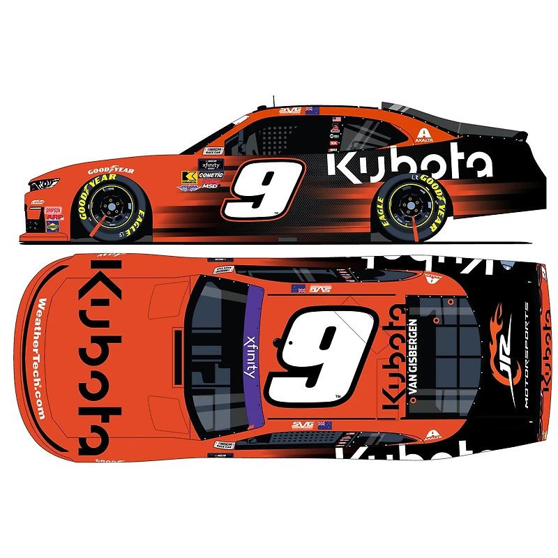 Action Racing Shane van Gisbergen 2025 #9 Kubota Xfinity Series 1:24 Regular Paint Die-Cast Chevrolet SS