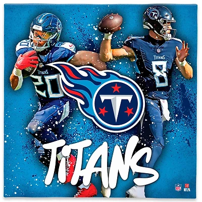 Tennessee Titans Will Levis & Tony Pollard 12" x 12" Logo Splash Canvas Art