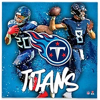 Tennessee Titans Will Levis & Tony Pollard 12" x 12" Logo Splash Canvas Art