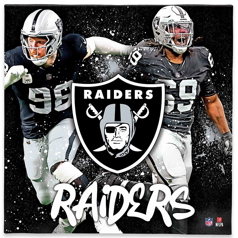 Las Vegas Raiders Adam Butler & Maxx Crosby 12" x 12" Logo Splash Canvas Art